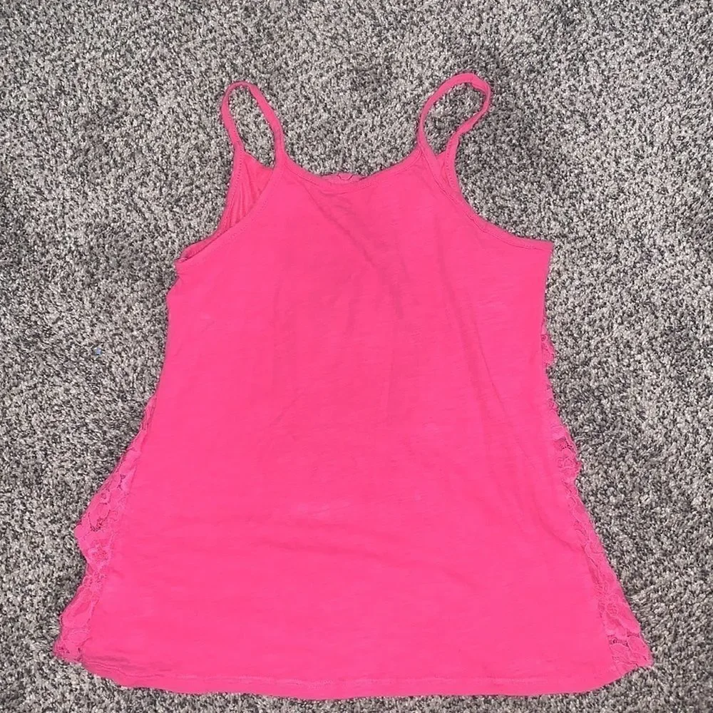 The Children’s Place Lace Ruffle Pink Tank top - Size 10/12